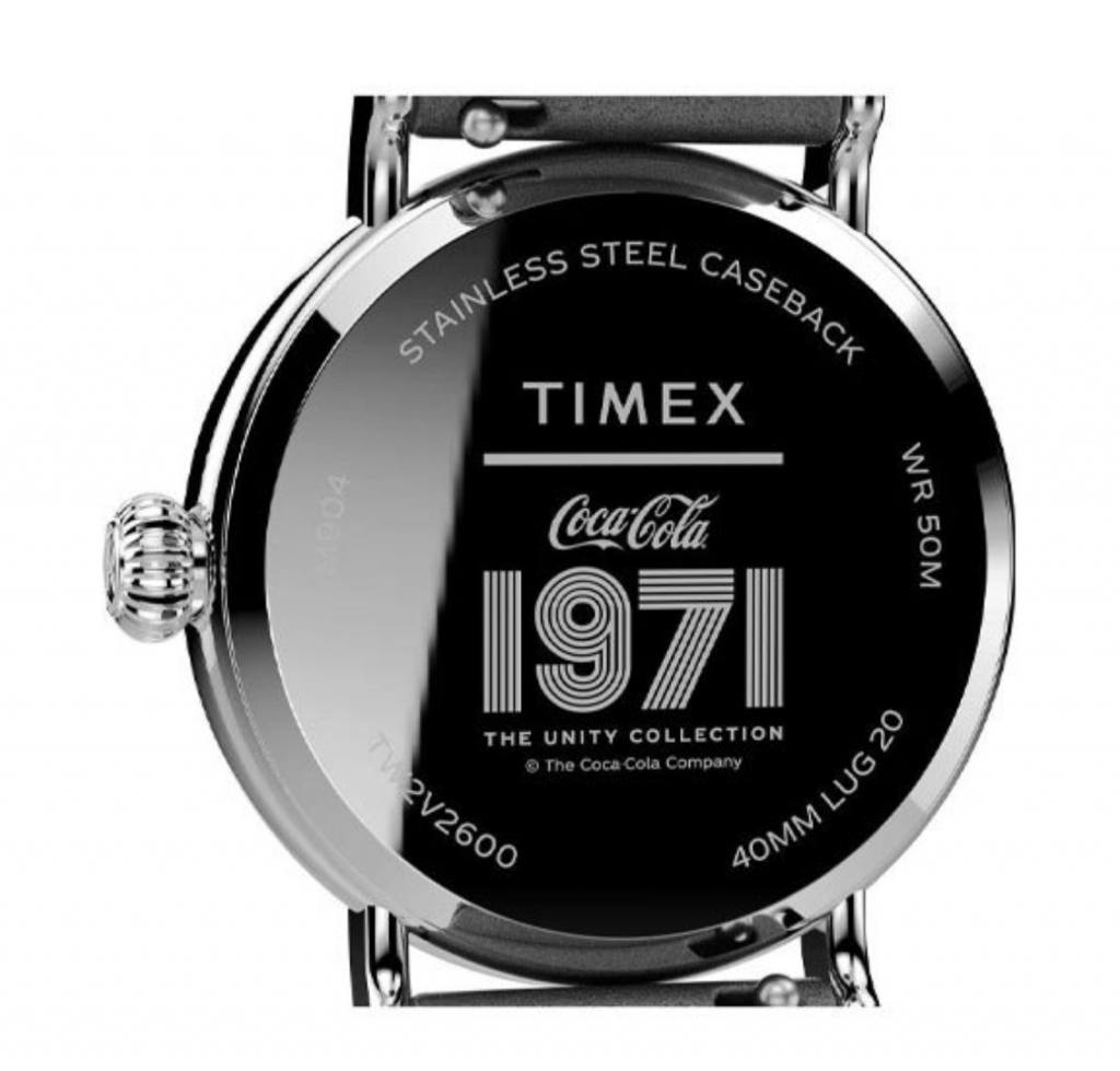 Timex Coca-Cola Baksida close up
