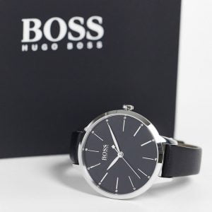 Boss - 1502609 - Svart klocka med läderarmband för kvinnor-Svart/a