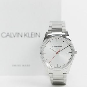 Calvin Klein - Klocka med silverfärgad urtavla