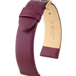 Klockarmband Hirsch Toronto 12mm Medium Vinröd/Guld 03702186-1-12