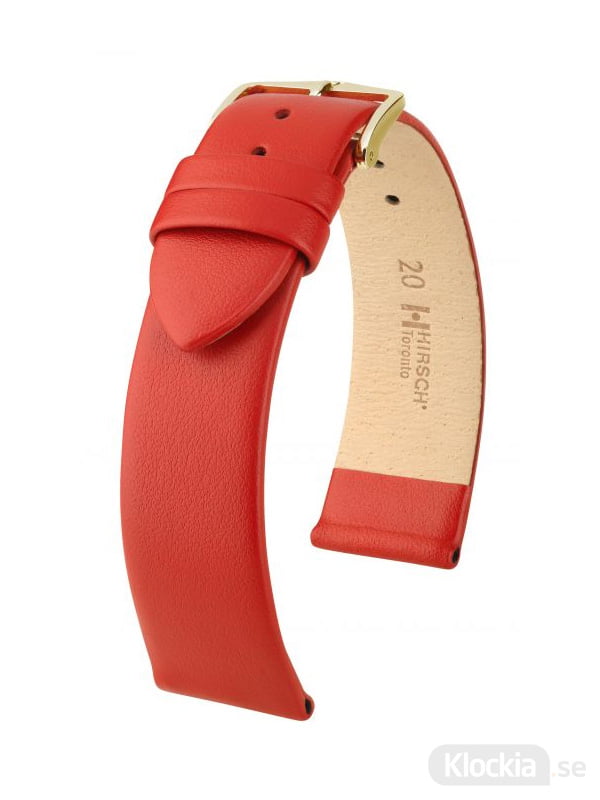 Klockarmband Hirsch Toronto 18mm Large Röd/Guld 03702020-1-18