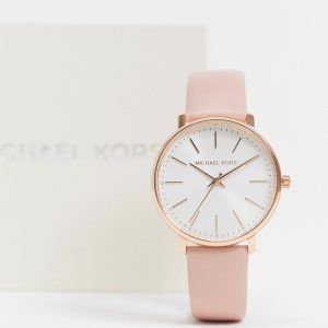 Michael Kors - MK2741 Pyper - Rosa klocka med läderarmband-Pink