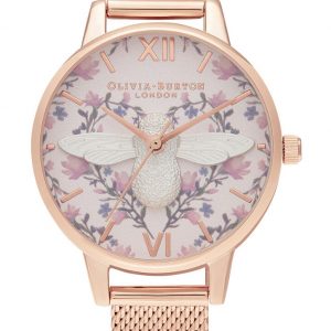 OLIVIA BURTON Meant to Bee Blush, Silver & Rose Gold Mesh OB16AM166