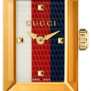Gucci G-Frame Damklocka YA147511 Flerfärgad/Gulguldtonat stål