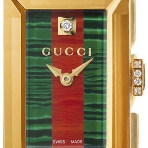 Gucci G-Frame Damklocka YA147513 Flerfärgad/18 karat gult guld