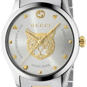 Gucci G-Timeless YA1264074 Silverfärgad/Gulguldtonat stål Ø38 mm
