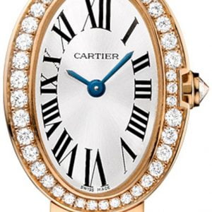 Cartier Damklocka WB520026 Baignoire Silverfärgad/18 karat roséguld
