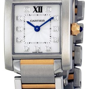 Cartier Damklocka WE110004 Tank Francaise Silverfärgad/18 karat