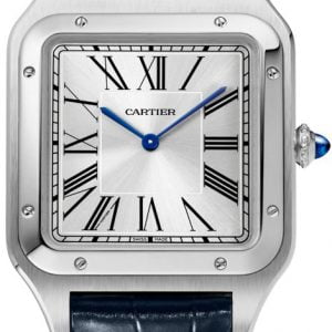 Cartier Herrklocka WSSA0032 Santos Dumont Silverfärgad/Läder