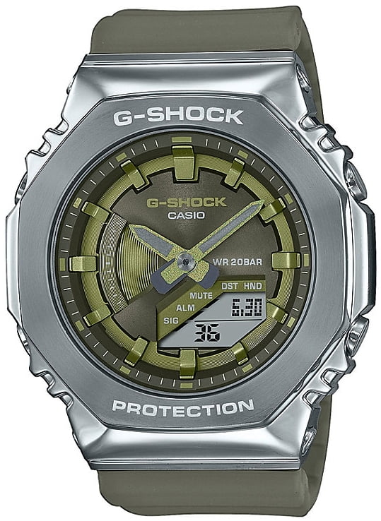 Casio Damklocka GM-S2100-3AER G-shock Grön/Gummi Ø40 mm