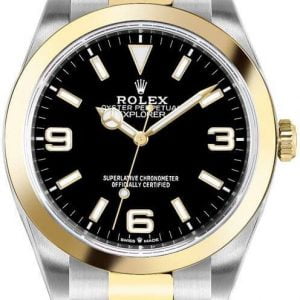 Rolex Herrklocka 124273-0001 Explorer Svart/18 karat gult guld Ø36 mm