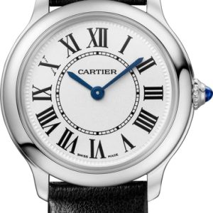 Cartier Damklocka WSRN0030 Ronde Must Vit/Läder Ø29 mm