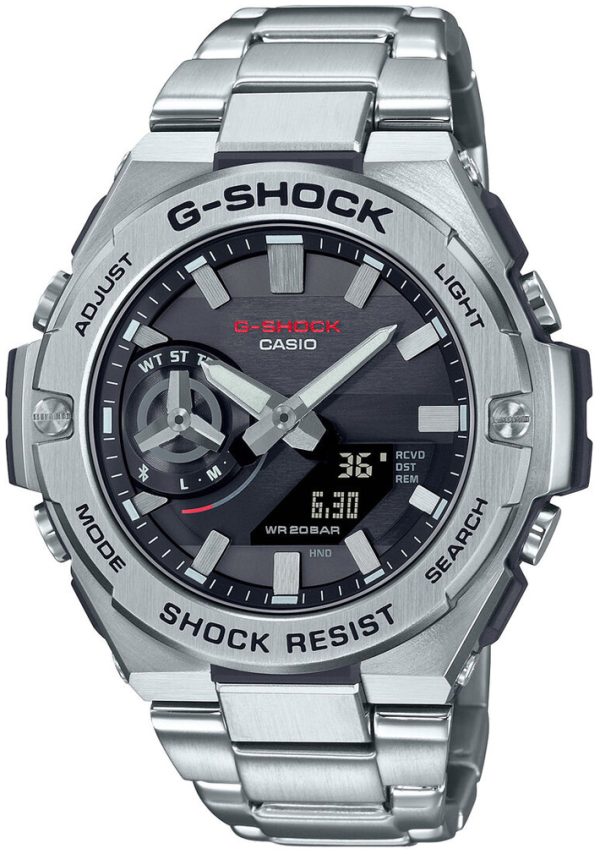 Casio Herrklocka GST-B500D-1AER G-Shock Grå/Stål Ø46.6 mm
