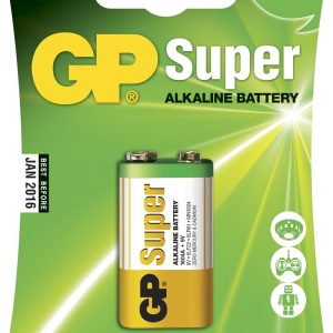 GP Super Alkaline 9V-batteri, 1604A/6LF22, 1-pack