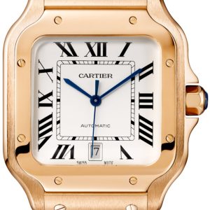 Cartier Herrklocka WGSA0018 Santos De Silverfärgad/18 karat roséguld