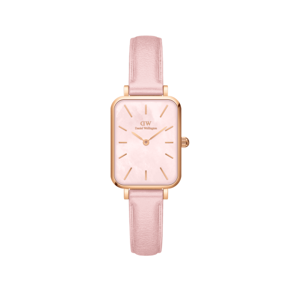 daniel wellington dw klocka quadro cherry blossom 20x26mm roséguld