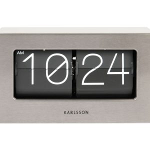 Karlsson Table Clock Boxed Flip Brushed Steel - KA5620ST