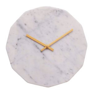 Tidsløs Marble Bianco Clock Gold - 28 cm