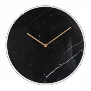 XII wall clock black marble 25 cm KXD0018