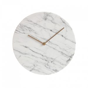 XII wall clock white marble 25 cm KXD0017