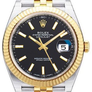 Rolex Herrklocka 126333-0014 Datejust 41 Svart/18 karat gult guld