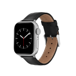 smartwatch leather strap silver