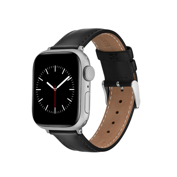 smartwatch leather strap silver