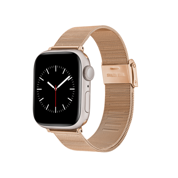 smartwatch mesh strap rose gold