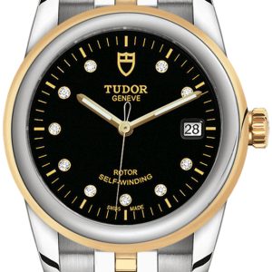 Tudor M55003-0008 Glamour Date Svart/Gulguldtonat stål Ø36 mm