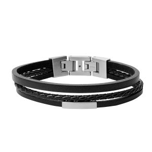 Fossil JF03322040 Armband Läder JF03322040 - Man - Stainless Steel