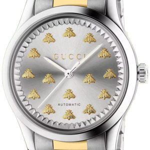 Gucci Damklocka YA1264189 G-Timeless Silverfärgad/18 karat gult guld