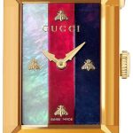 Gucci Damklocka YA147410 G-Frame Flerfärgad/Gulguldtonat stål