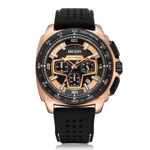 Megir Chrono-Racing Rose Gold Black