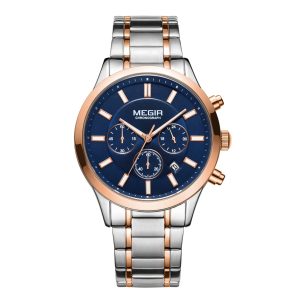 Megir Classic Chrono Rose Gold Blue