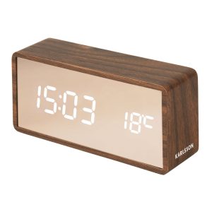 Karlsson Mirror Cooper Alarm Clock LED Väckarklocka KA5878DW - Unisex - 15 cm - Quartz