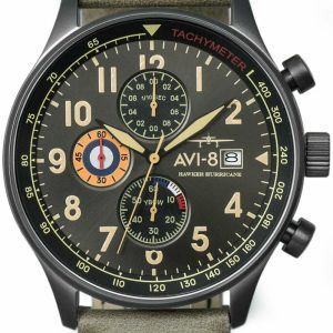 AVI-8 Herrklocka AV-4011-0E Hawker Hurricane Grå/Läder Ø42 mm