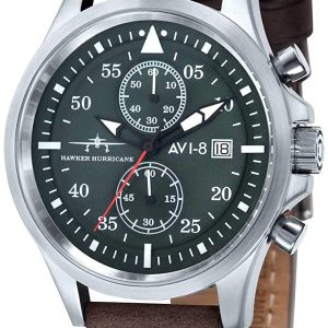 AVI-8 Herrklocka AV-4013-SETA-01 Hawker Hurricane Grön/Läder Ø45 mm