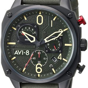 AVI-8 Herrklocka AV-4052-08 Grön/Läder Ø45 mm