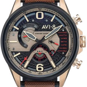 AVI-8 Herrklocka AV-4056-06 Hawker Harrier Ii Svart/Läder Ø44 mm