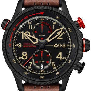 AVI-8 Herrklocka AV-4080-04 Hawker Hunter Svart/Läder Ø44 mm