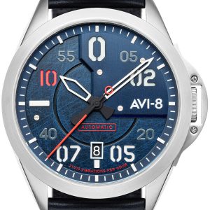 AVI-8 Herrklocka AV-4086-02 P-51 Mustang Blå/Läder Ø43 mm