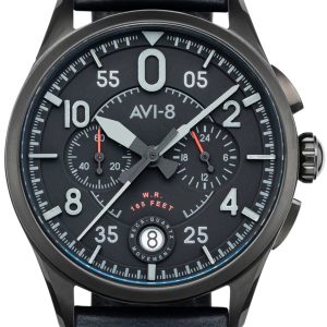 AVI-8 Herrklocka AV-4089-03 Spitfire Svart/Läder Ø42 mm