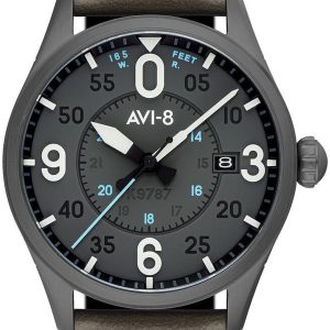 AVI-8 Herrklocka AV-4090-04 Spitfire Grå/Läder Ø42 mm