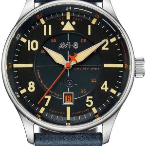 AVI-8 Herrklocka AV-4094-02 Hawker Hurricane Blå/Läder Ø43 mm