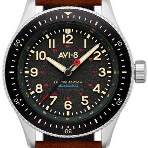 AVI-8 Herrklocka AV-4099-RBL01 Flyboy Svart/Läder Ø40 mm