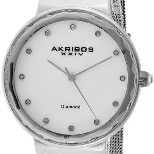 Akribos XXIV Damklocka AK1009SS Diamond Vit/Stål Ø36 mm