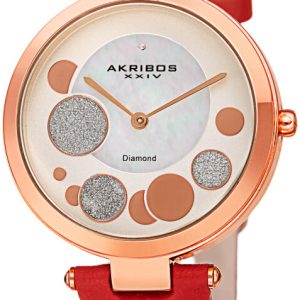 Akribos XXIV Damklocka AK1069RD Diamond Beige/Läder Ø34 mm