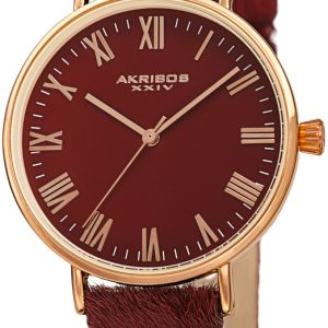 Akribos XXIV Damklocka AK1081RD Classic Röd/Läder Ø36 mm