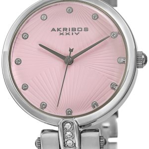 Akribos XXIV Damklocka AK1085PK Crystal Rosa/Stål Ø32 mm