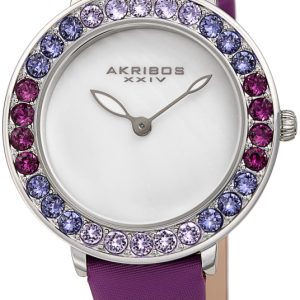 Akribos XXIV Damklocka AK1093PU Crystal Vit/Satin Ø34 mm